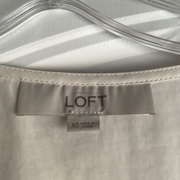 Loft Flowy Cream Top with Floral Embellishments - Picture 2 of 4